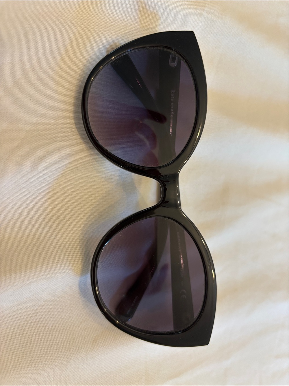 Kate Spade New York Samantha/S Black Cat Eye Sunglasses with Dark Lenses